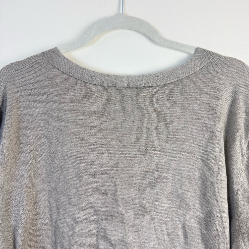D & Co Women Cardigan Sweater VNeck Biege sz XL Stretch Ribbed Boho Indie Button - Picture 9 of 10